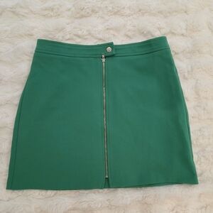 ASOS Green Mini Skirt Zip Front | Size 8 (US 8 / UK 12 / EU 40)